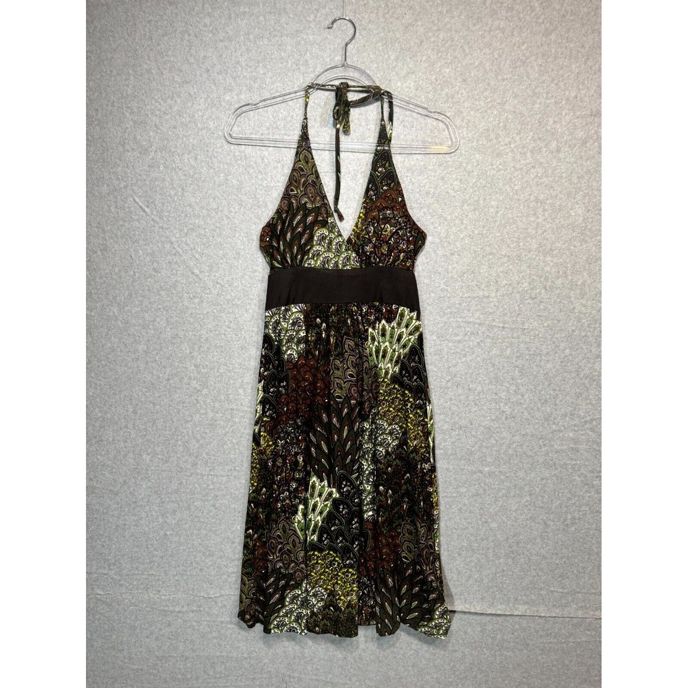 Cristina Love Dress Halter Multi Paisley Design Maxi Dress Women's Size Medium